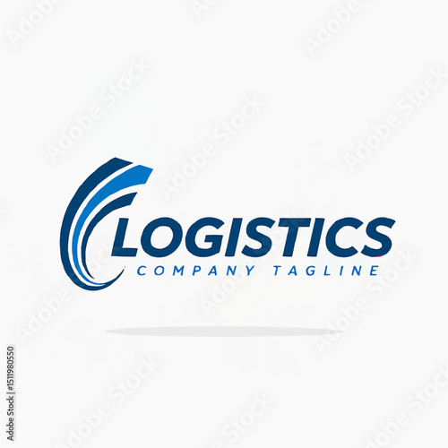 Blue Logistics Logo With Lines Highway Vector 