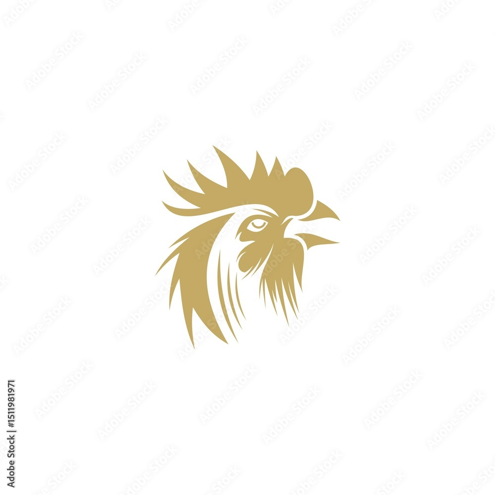 Fototapeta premium Gold roster logo vector design template