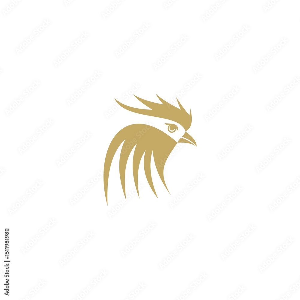 Obraz premium Gold roster logo vector design template