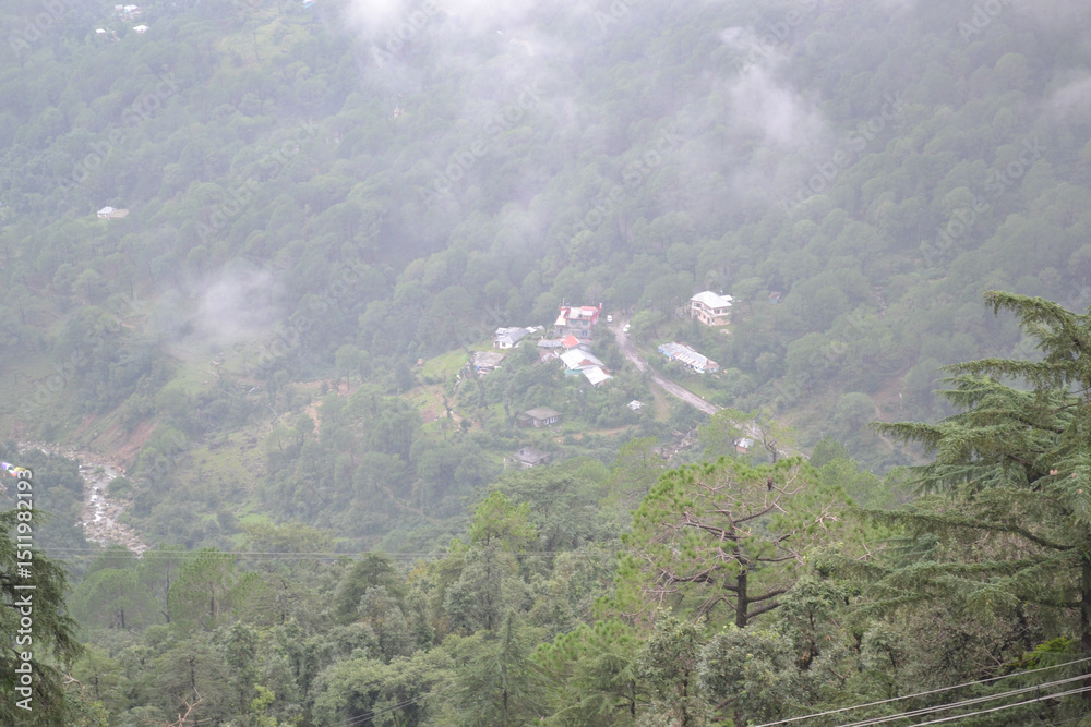 Fototapeta premium Dharamshala – The Peaceful Abode of Mountains, Monasteries, and Tibetan Spirit