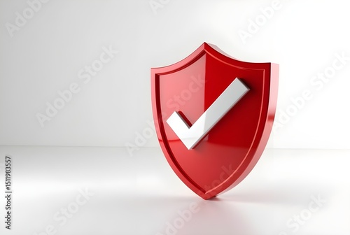 red shield isolated on white background