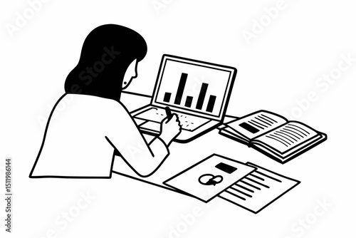 business woman working on laptop, businessman working on laptop