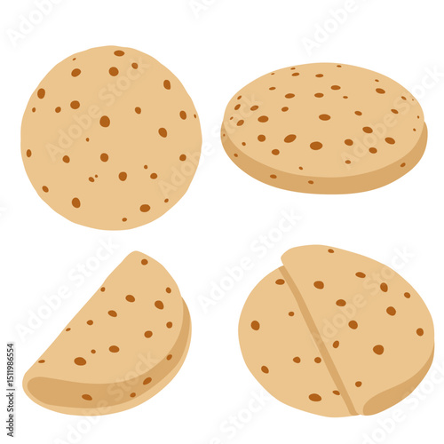 tortillas on white background. Vector eps 10. Perfect for wallpaper or design elements