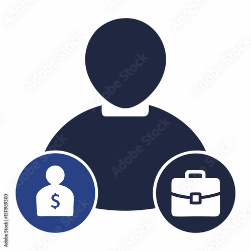 Personal finance Silhouette icon on white background