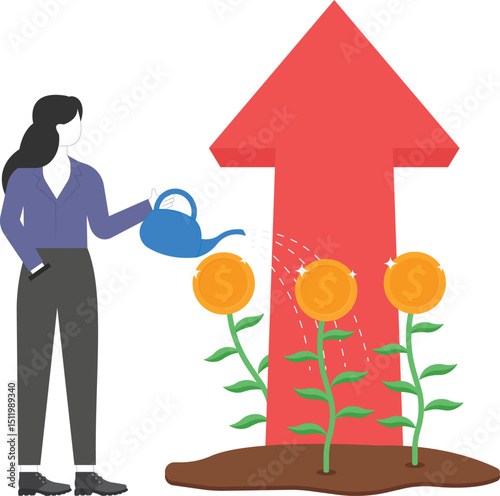 Business growth socail vector Illustration