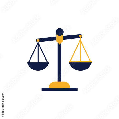 Unbalanced Justice Scale Vector Illustration