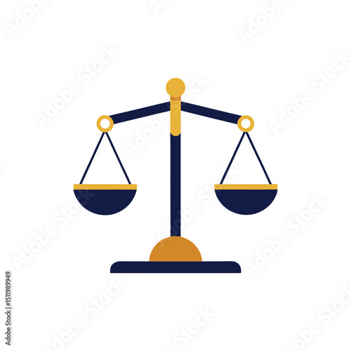 Unbalanced Justice Scale Vector Illustration