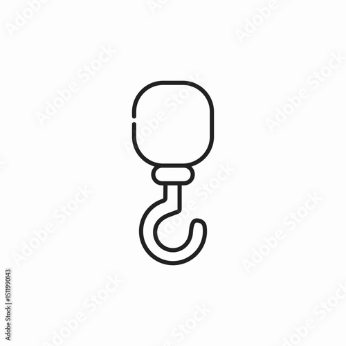 crane hook icon sign vector