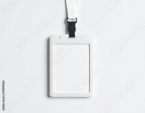 Realistic school ID card mockup with lanyard, clean white background, editable layout for student or staff