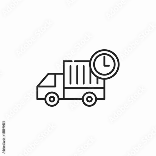 lorry delivery time icon sign vector