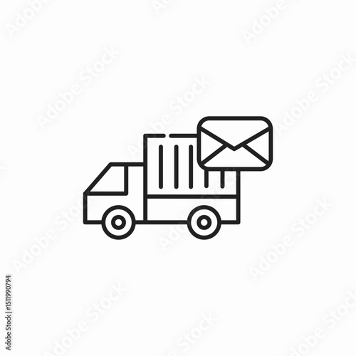 post mail delivery truck icon sign vector
