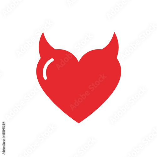 Devilish heart icon for adult content and erotic platforms