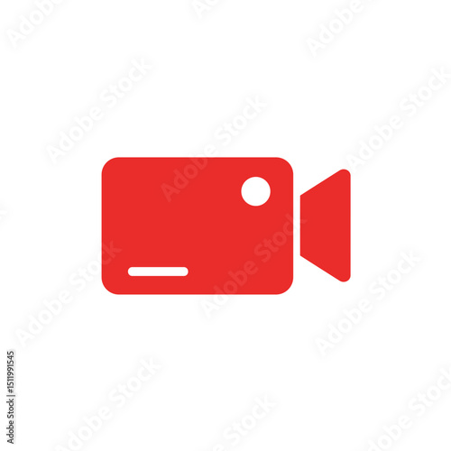Red video camera icon for adult content platforms and private streaming apps