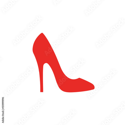 High heel shoe icon for adult fashion and sensual design projects

