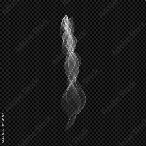 Realistic cigarette Smoke vector element. Perfect transparent Smoke on black background. Super detailed and beautiful cigarette  Smoke design. 