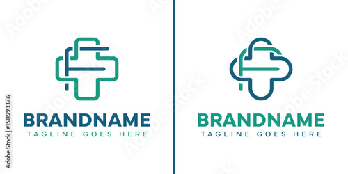 Letter F Medical Cross Logo Set, representing care, health, and trusted medical services