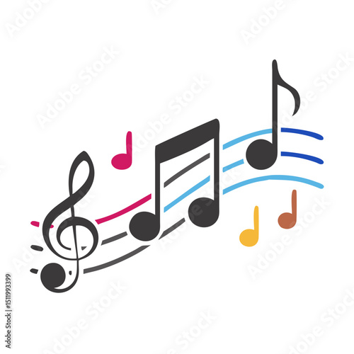 Musical Note Waves
