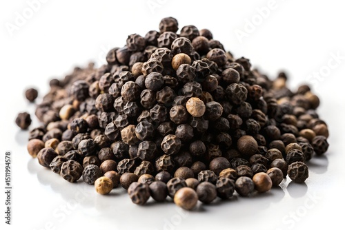 black pepper on white background