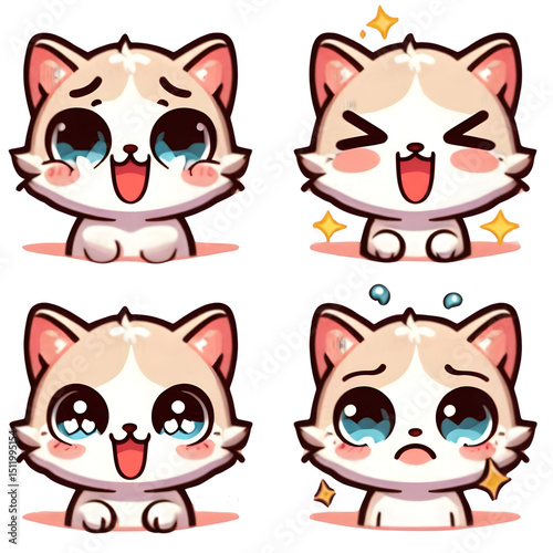 Adorable Kitten Emojis Happy, Sad, Excited, and More