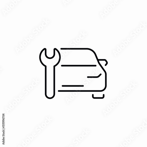 car vehicle repair icon sign vector