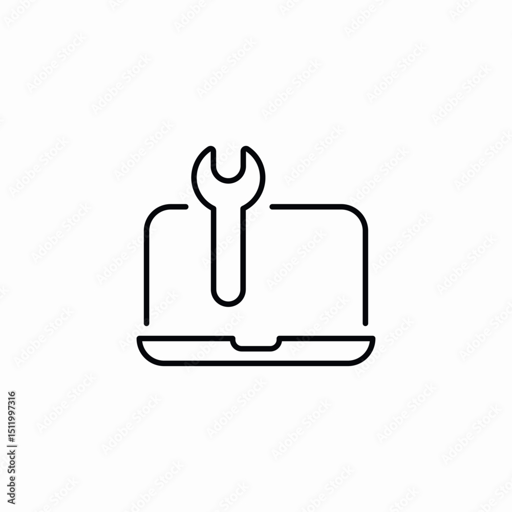Fototapeta premium laptop repair icon sign vector