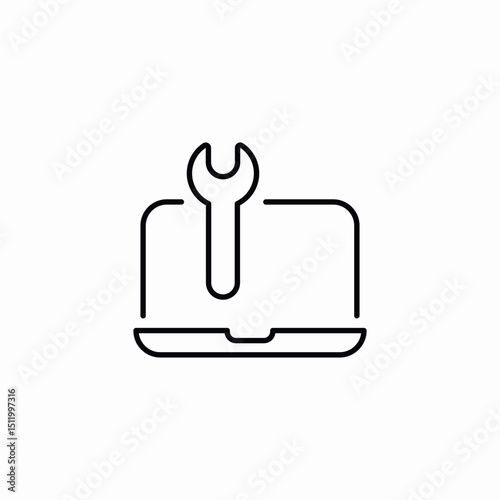 laptop repair icon sign vector