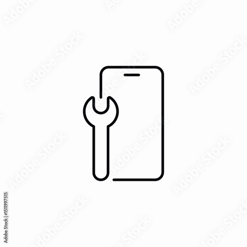 mobile repair icon sign vector