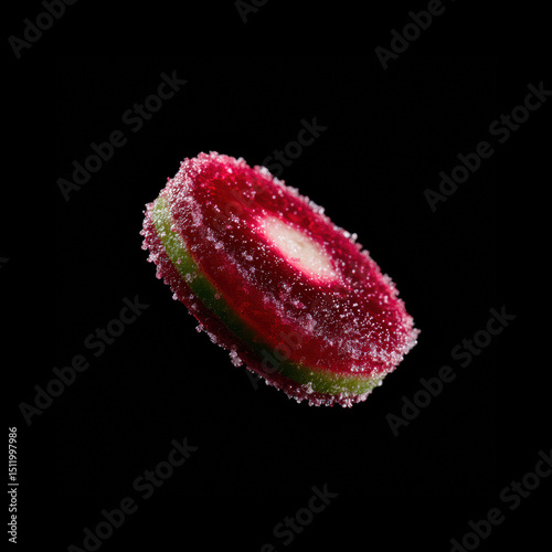 Colorful candy with sugar on a black background