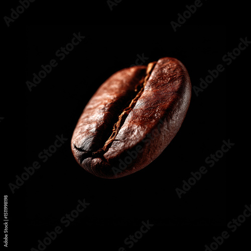 Coffee bean captured in detailed close-up shot