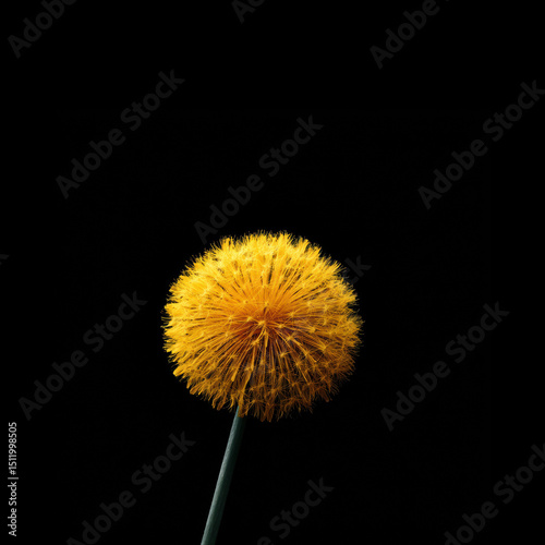 Bright yellow flower against a dark background