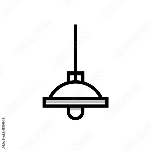 Minimalist hanging light fixture in line art style  