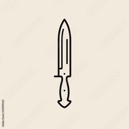 Minimalist line art of craft knife on neutral background  