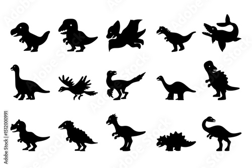Cute Dinosaur Silhouettes