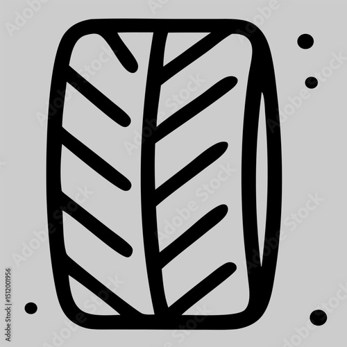 Thick tread tire icon vector for rugged terrain and off-road use, ideal for 4x4 vehicles, durability promotions, and performance automotive branding.
