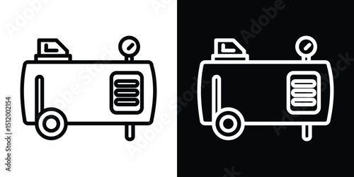 Air compressor icon. Simple element illustration. outline and flat symbol design