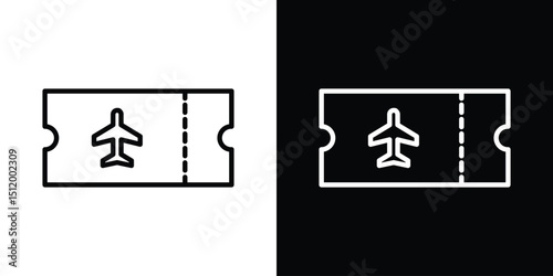 Airline ticket icon. Simple element illustration. outline and flat symbol design