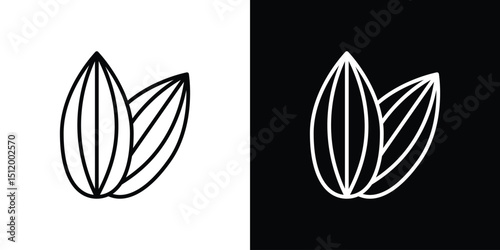 Almond icon. Simple element illustration. outline and flat symbol design