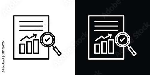 Analytics report icon. Simple element illustration. outline and flat symbol design