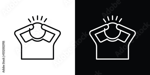 Anxiety icon. Simple element illustration. outline and flat symbol design