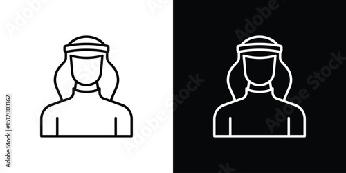Arabic man icon. Simple element illustration. outline and flat symbol design