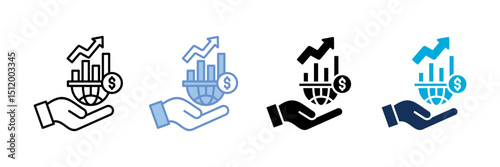Global Investment Icon Set Multiple Style Collection