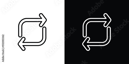 Arrows repeat icon. Simple element illustration. outline and flat symbol design
