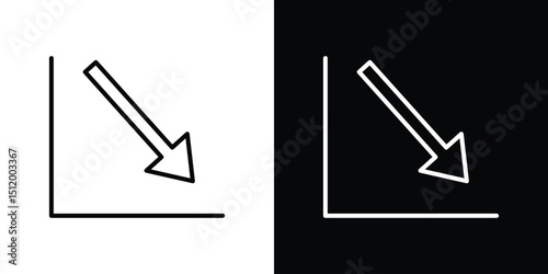 Arrow trend-down icon. Simple element illustration. outline and flat symbol design