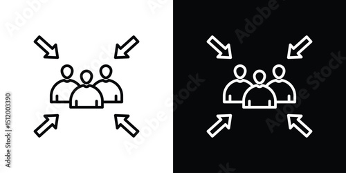 Assembly point icon. Simple element illustration. outline and flat symbol design