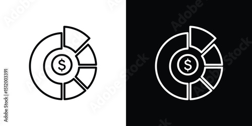 Asset allocation icon. Simple element illustration. outline and flat symbol design
