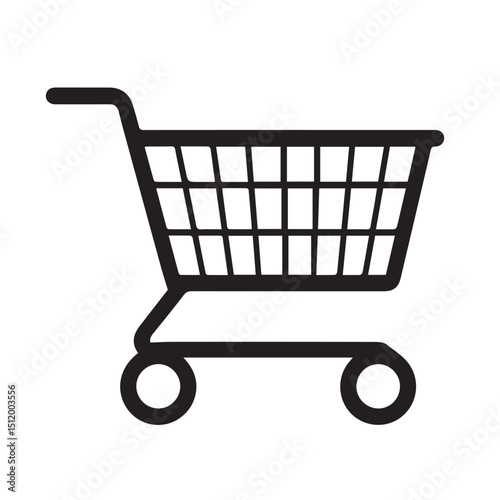Wallpaper Mural Simple black shopping cart icon on white background Torontodigital.ca