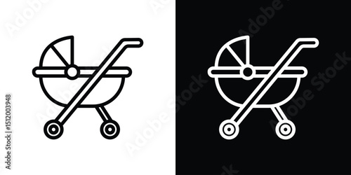 Baby carriage icon. Simple element illustration. outline and flat symbol design