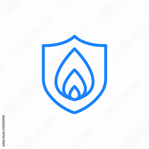 fire shield icon sign vector