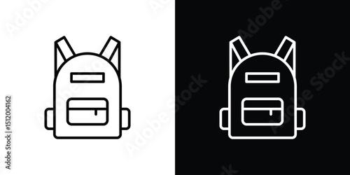 Backpack icon. Simple element illustration. outline and flat symbol design