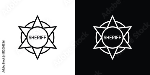 Badge Sheriff icon. Simple element illustration. outline and flat symbol design